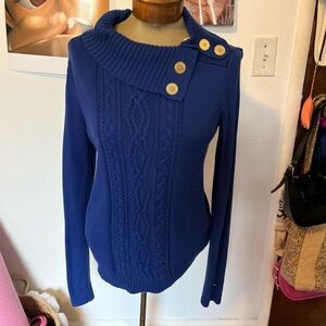 Tommy Hilfiger Royal Blue Cowl Neck Sweater